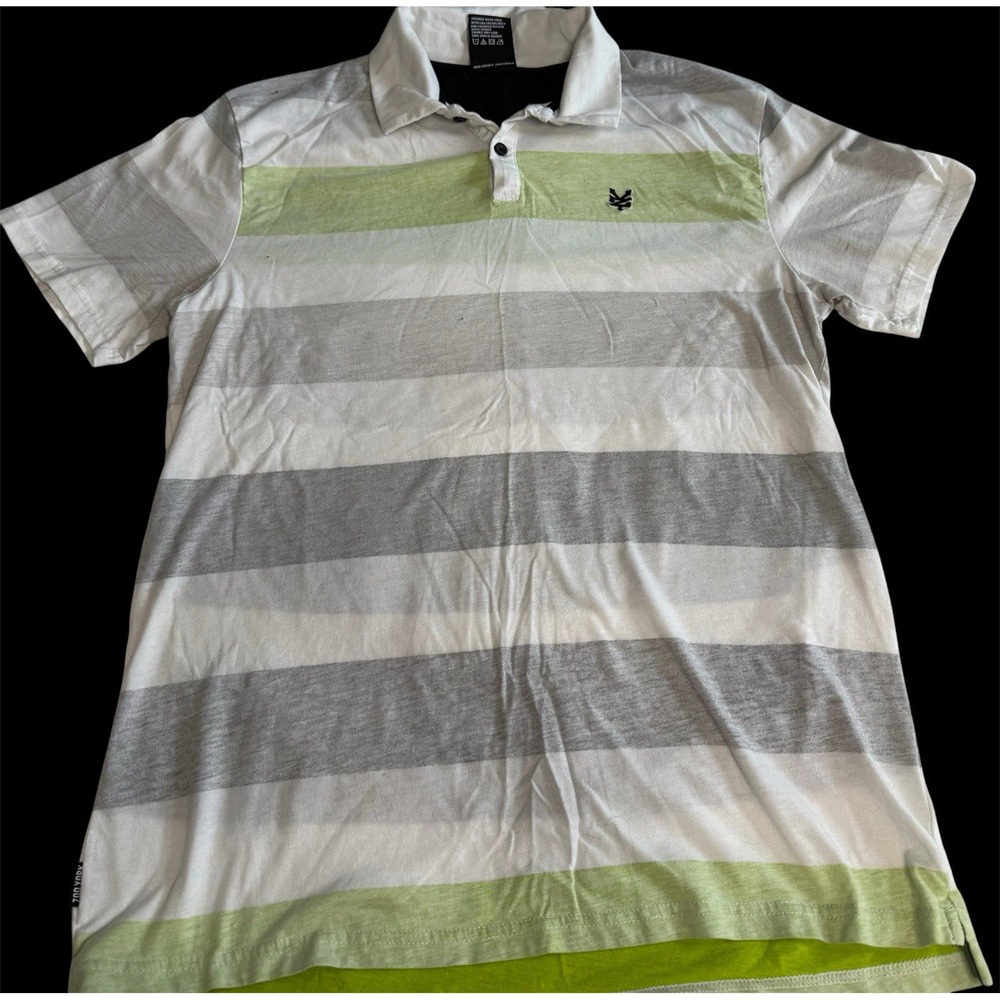 Zoo york shirt Men's Sz Large White/gray Stripe Short Sleeve